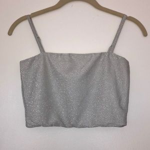 Silver sparkly crop top